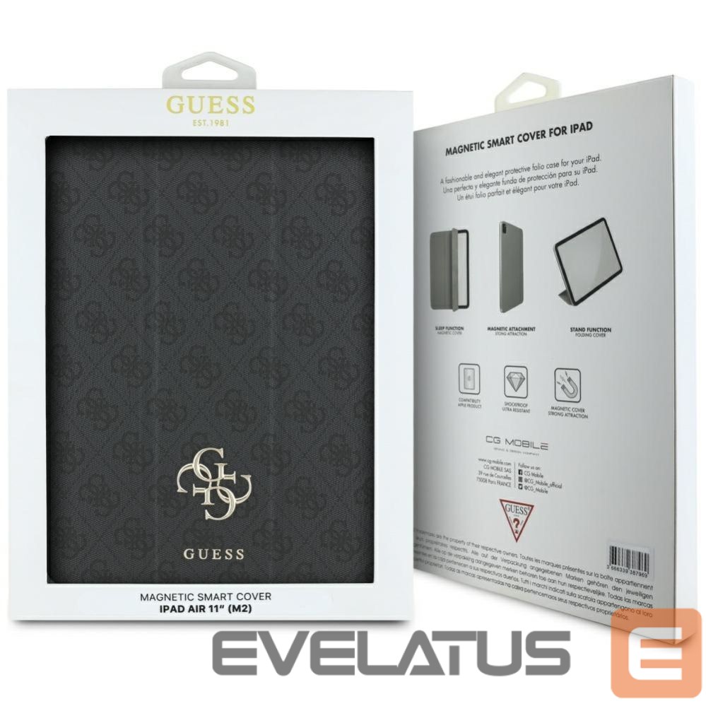 Citas preces Guess Guess GUFC11RM24PS4SGK iPad Air 11" 2024 black/black Magnetic 4G Big Logo