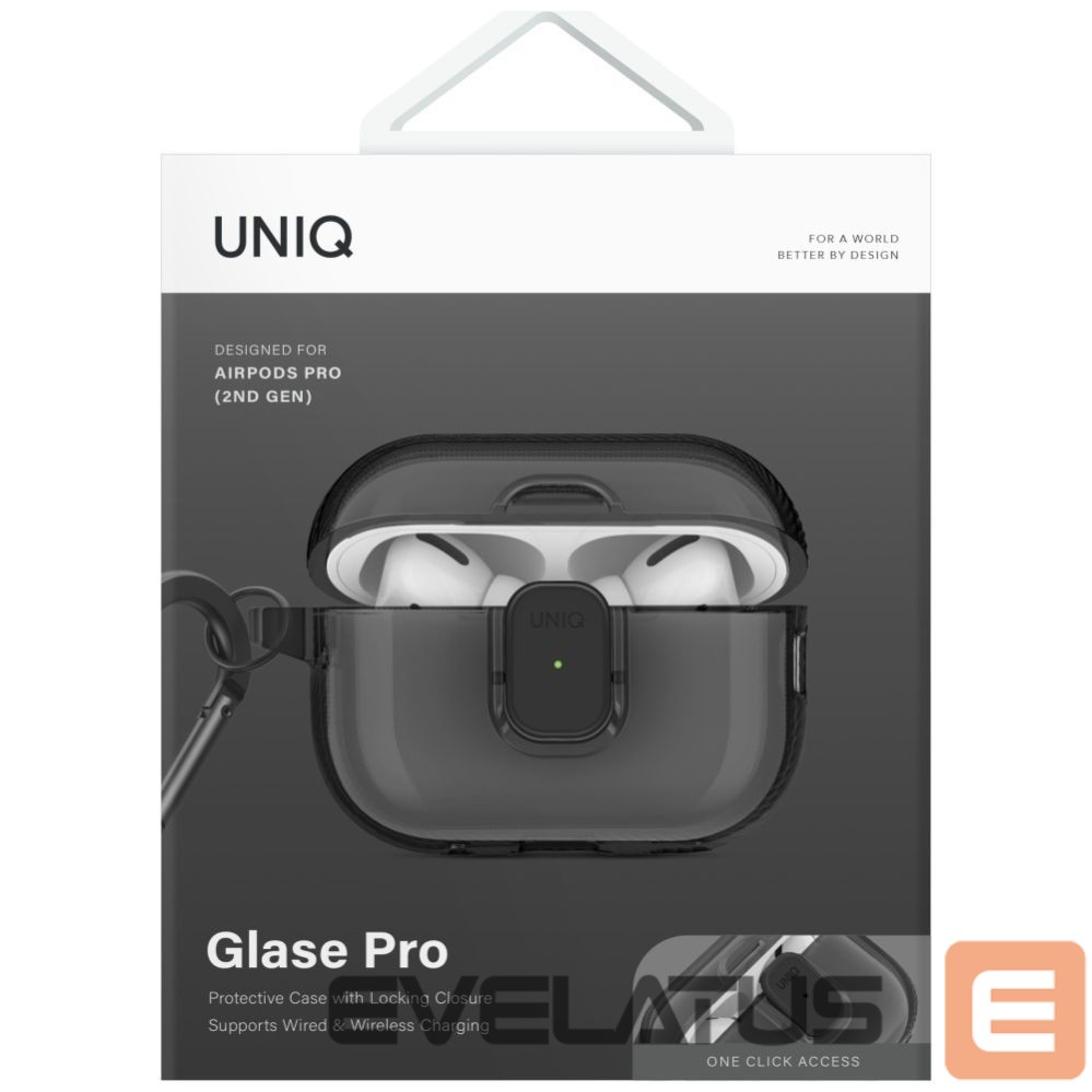 Citas preces UNIQ Uniq Glase Pro Case for AirPods Pro 2 - Black