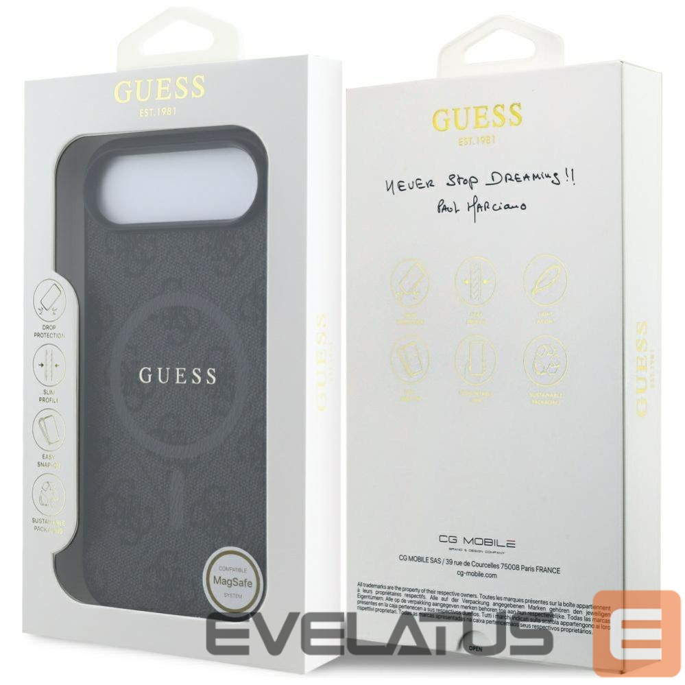 Citas preces Guess Guess 4G Ring Classic Logo MagSafe case for iPhone 17 Air - black