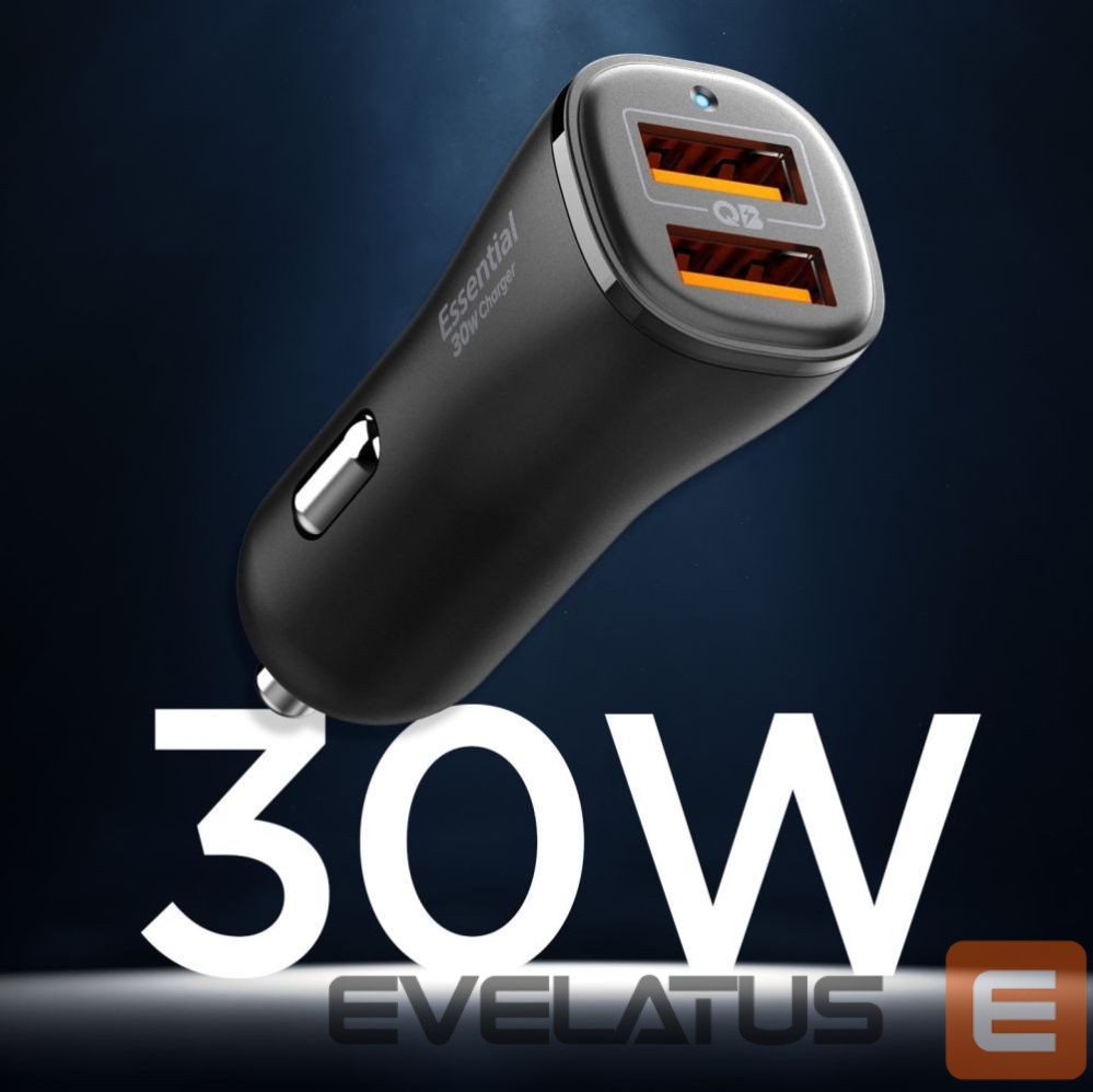 Citas preces Spigen Spigen Essential EV302 30W 2-Port USB-A Car Charger - Black
