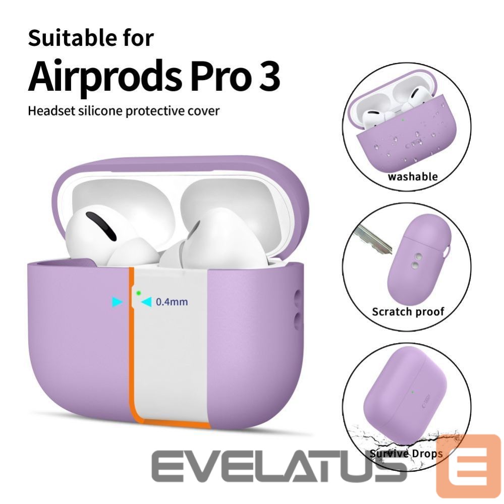 Citas preces Tech-Protect Tech-Protect Silicone Case for AirPods Pro 3 - Purple