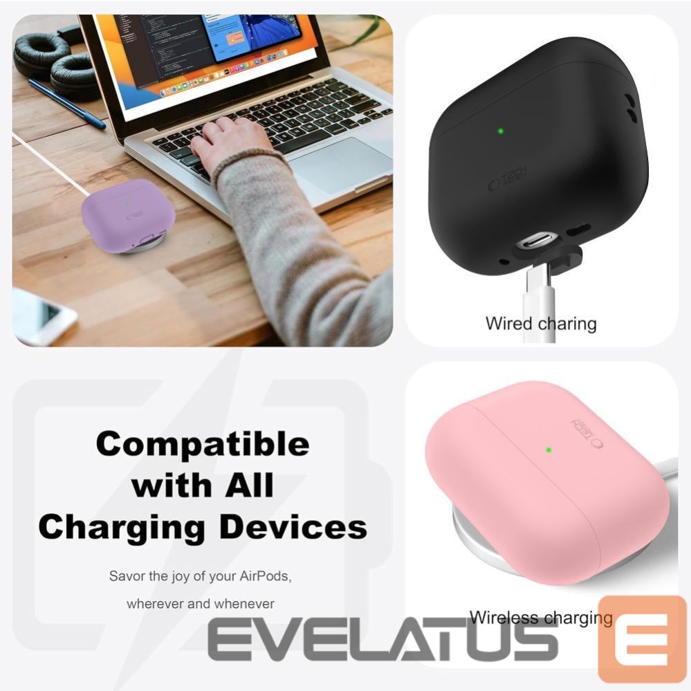 Citas preces Tech-Protect Tech-Protect Silicone Case for AirPods Pro 3 - Pink