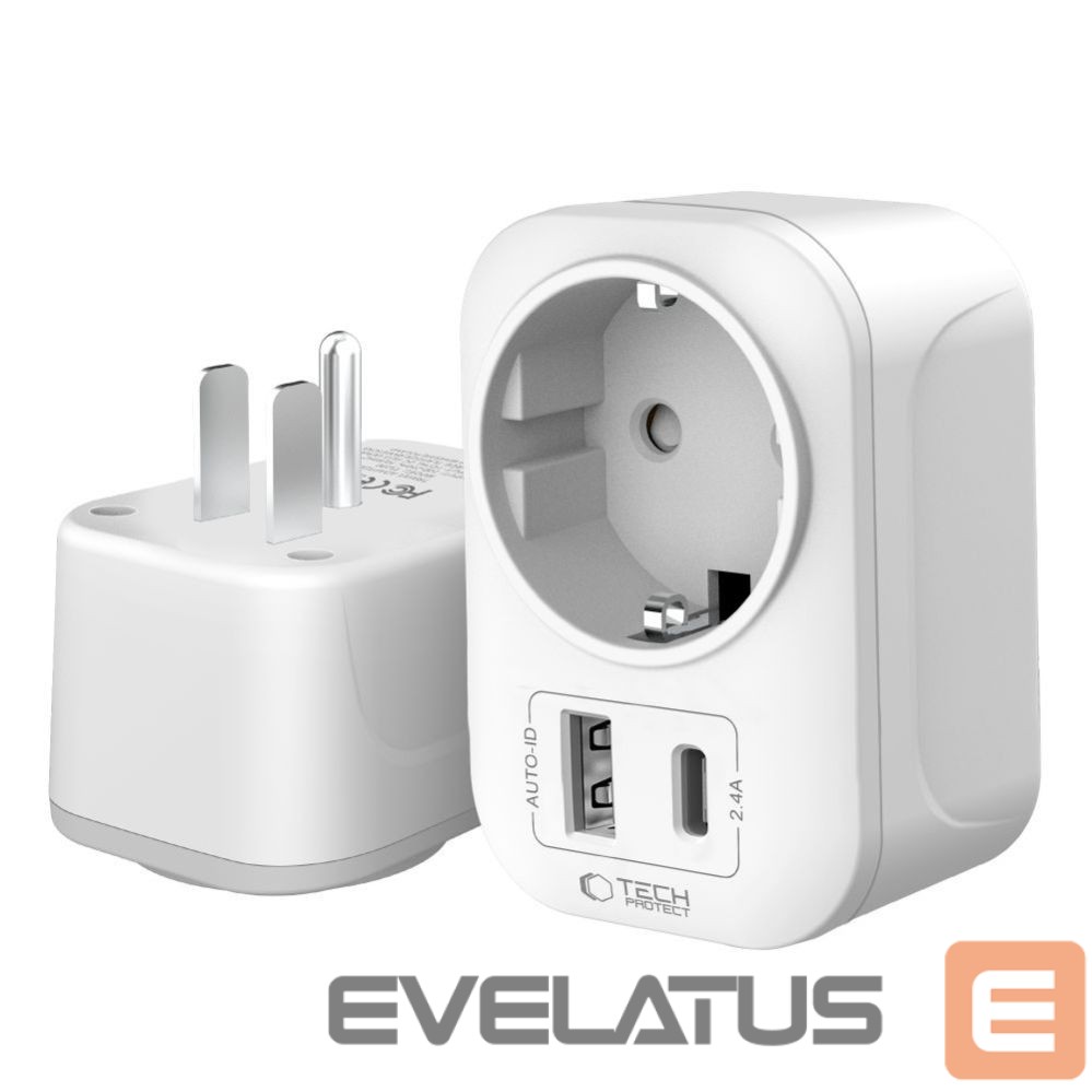 Citas preces Tech-Protect Tech-Protect TA100 US Adapter - White