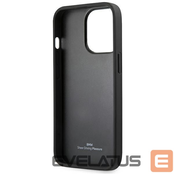 Citas preces BMW BMW Leather Stamp Case for iPhone 14 Pro - Black