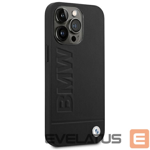 Citas preces BMW BMW Leather Stamp Case for iPhone 14 Pro - Black
