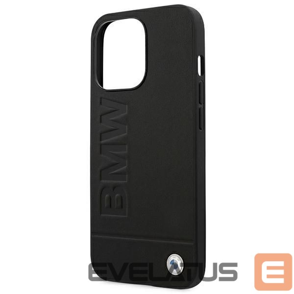 Citas preces BMW BMW Leather Stamp Case for iPhone 14 Pro - Black