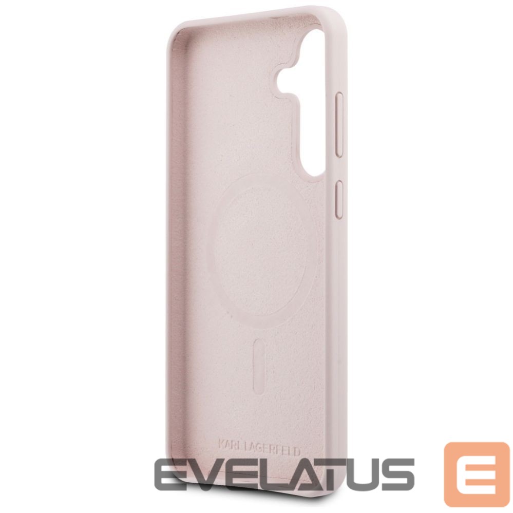 Citas preces Karl Lagerfeld Karl Lagerfeld Silicone Karl & Choupette Heads MagSafe Case for Samsung Galaxy S25 FE - Pink