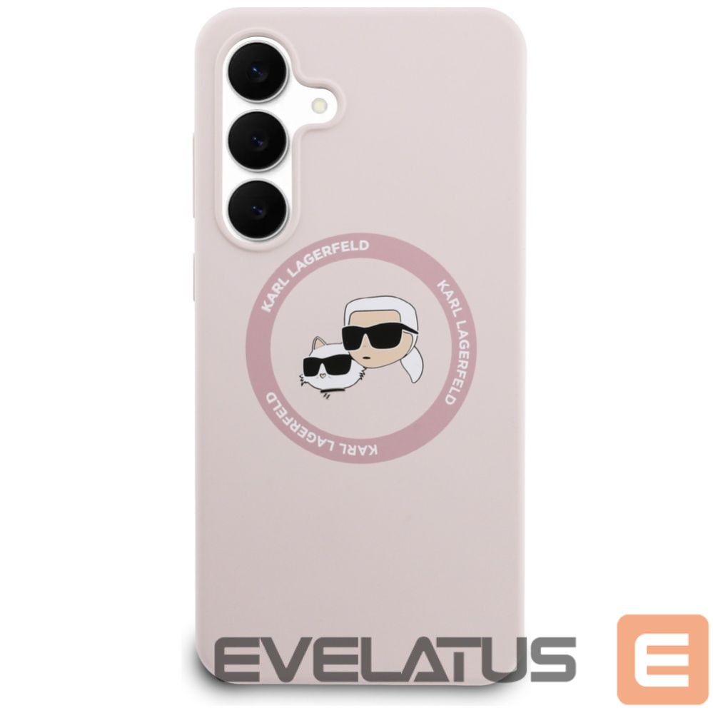 Citas preces Karl Lagerfeld Karl Lagerfeld Silicone Karl & Choupette Heads MagSafe Case for Samsung Galaxy S25 FE - Pink
