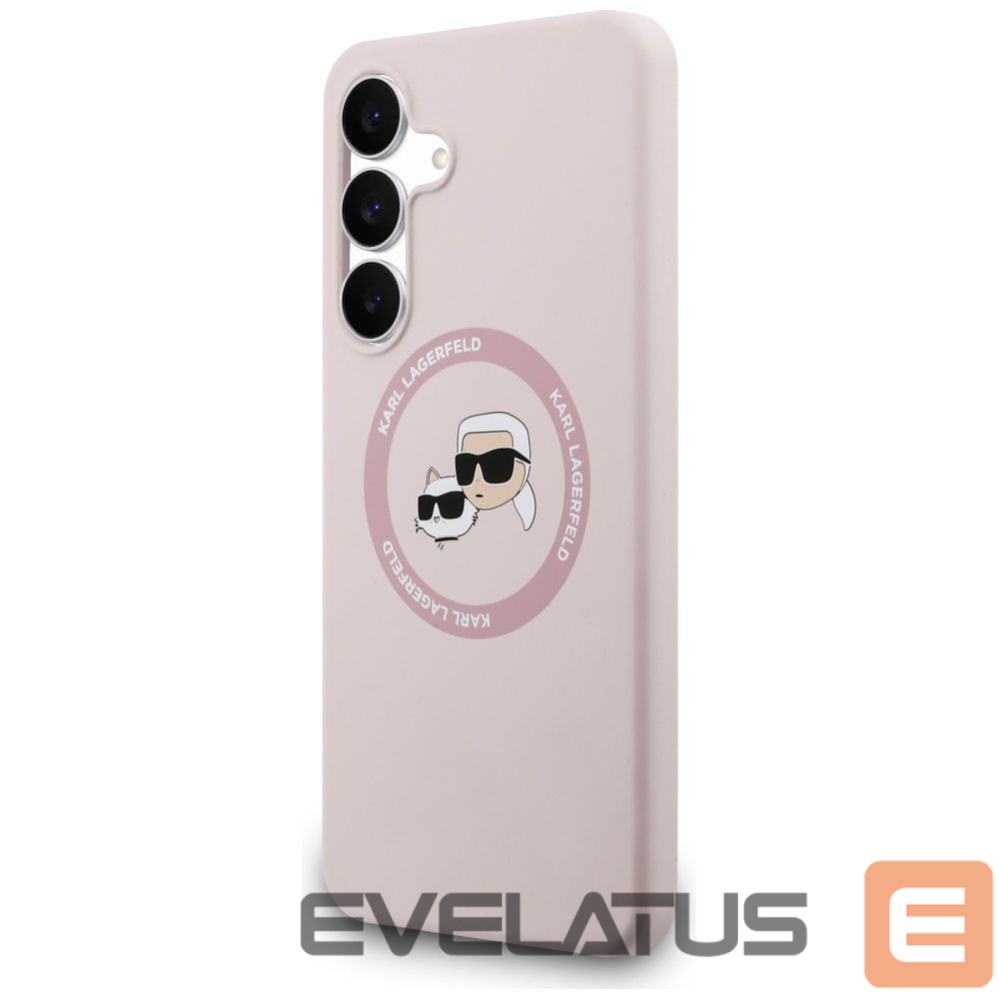 Citas preces Karl Lagerfeld Karl Lagerfeld Silicone Karl & Choupette Heads MagSafe Case for Samsung Galaxy S25 FE - Pink