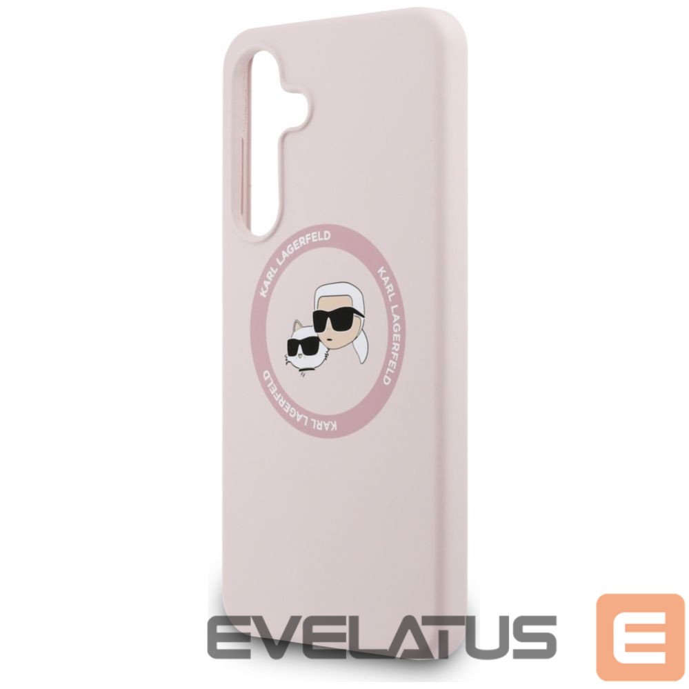 Citas preces Karl Lagerfeld Karl Lagerfeld Silicone Karl & Choupette Heads MagSafe Case for Samsung Galaxy S25 FE - Pink