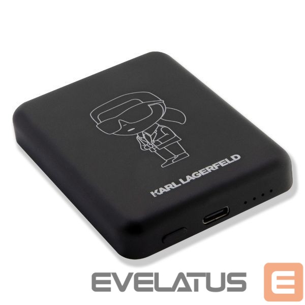 Citas preces Karl Lagerfeld Karl Lagerfeld Ikonik MagSafe 5W 3000mAh Inductive Power Bank - Black