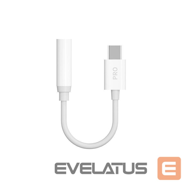 Kabelis Dudao Dudao audio adapter headphone adapter from USB Type C to mini jack 3.5 mm white (L16CPro white)