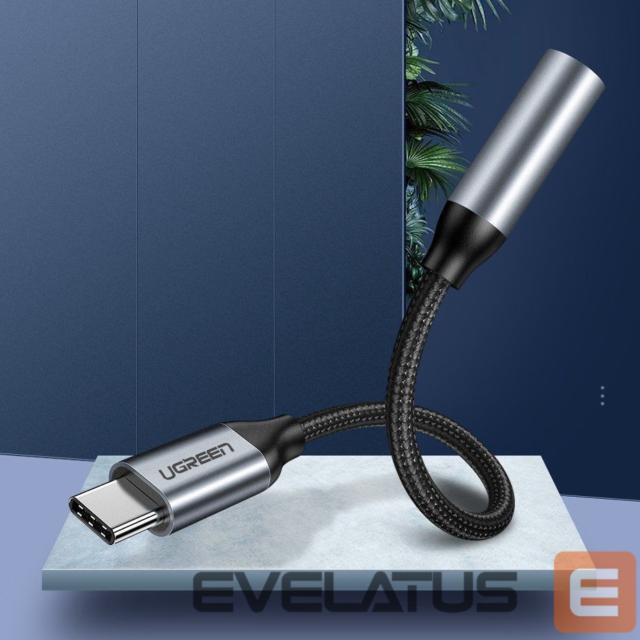 Adapteris Ugreen Ugreen Headphone Adapter with 3.5mm mini jack to USB Type C 10cm gray (30632)