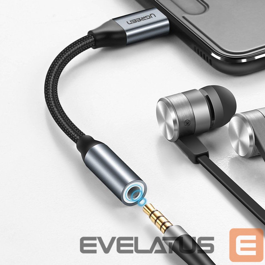 Adapteris Ugreen Ugreen Headphone Adapter with 3.5mm mini jack to USB Type C 10cm gray (30632)