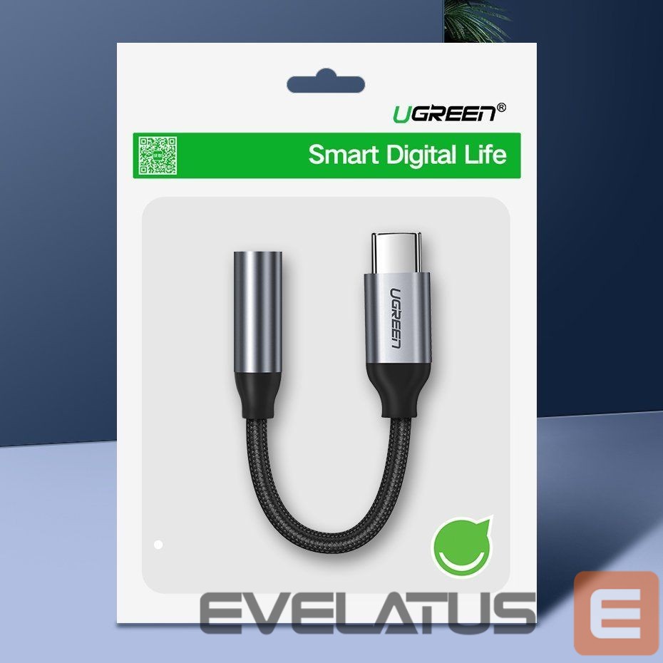 Adapteris Ugreen Ugreen Headphone Adapter with 3.5mm mini jack to USB Type C 10cm gray (30632)