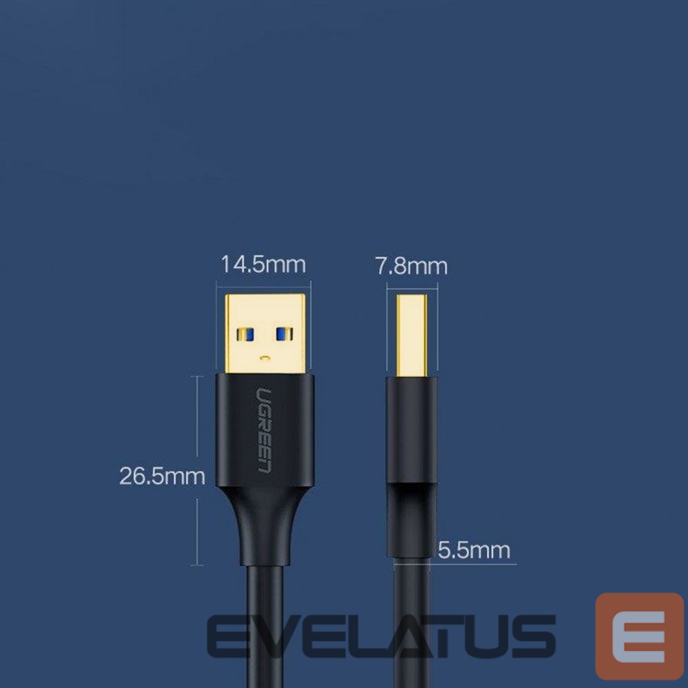 Kabelis Ugreen Ugreen US128 10371 USB-A 3.0 / USB-A 3.0 5Gb/s cable 2m - black