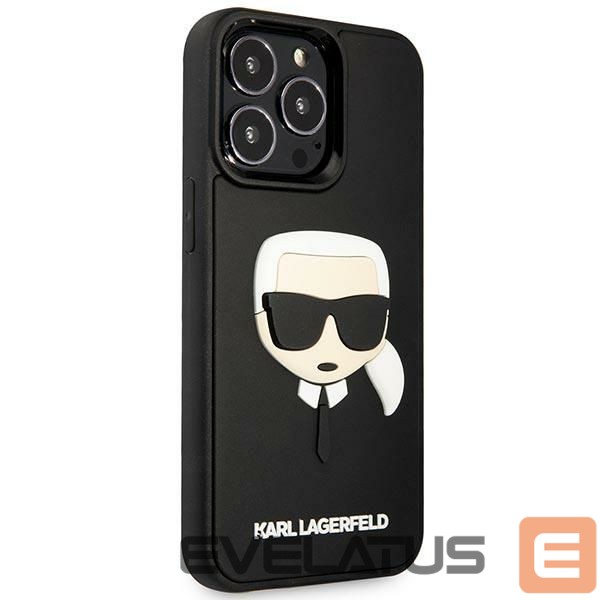 Aizmugurējais vāciņš Karl Lagerfeld Karl Lagerfeld KLHCP14LKH3DBK iPhone 14 Pro 6.1 "black / black hardcase 3D Rubber Karl`s Head