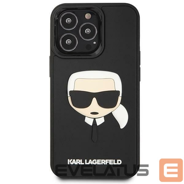 Aizmugurējais vāciņš Karl Lagerfeld Karl Lagerfeld KLHCP14LKH3DBK iPhone 14 Pro 6.1 "black / black hardcase 3D Rubber Karl`s Head