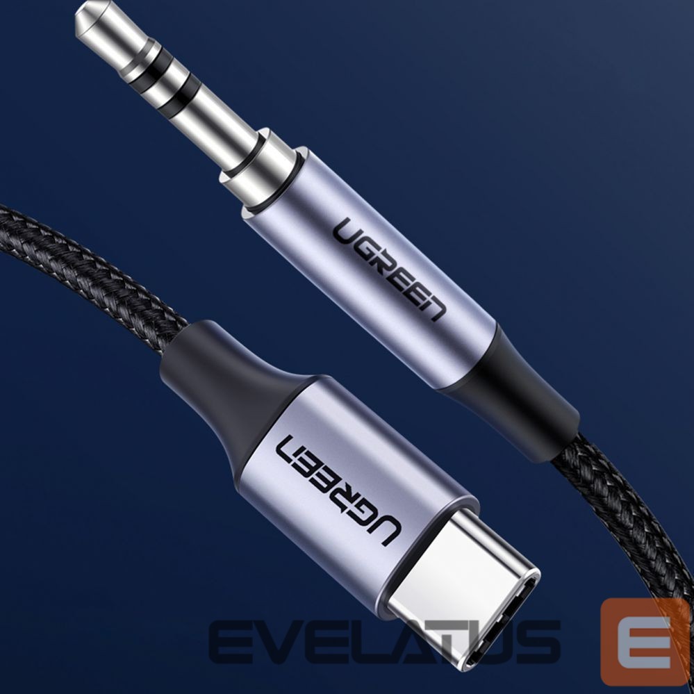 Kabelis Ugreen cable USB C - mini jack 3.5mm 1m (AV143) Grey