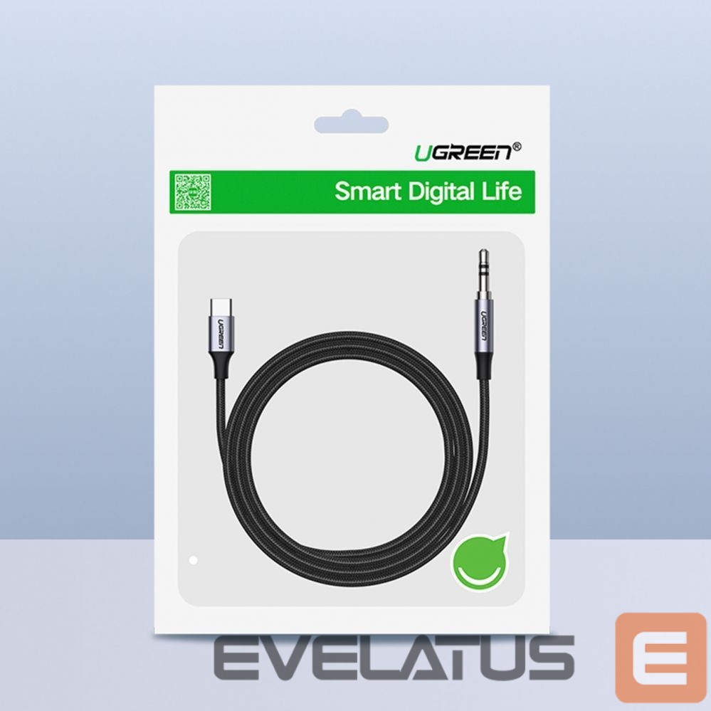 Kabelis Ugreen cable USB C - mini jack 3.5mm 1m (AV143) Grey