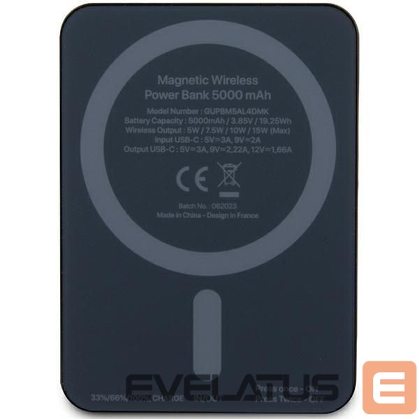 Cits mobilo telefonu aksesuārs Karl Lagerfeld Karl Lagerfeld NFT Outline Ikonik MagSafe 5000mAh induction power bank - black