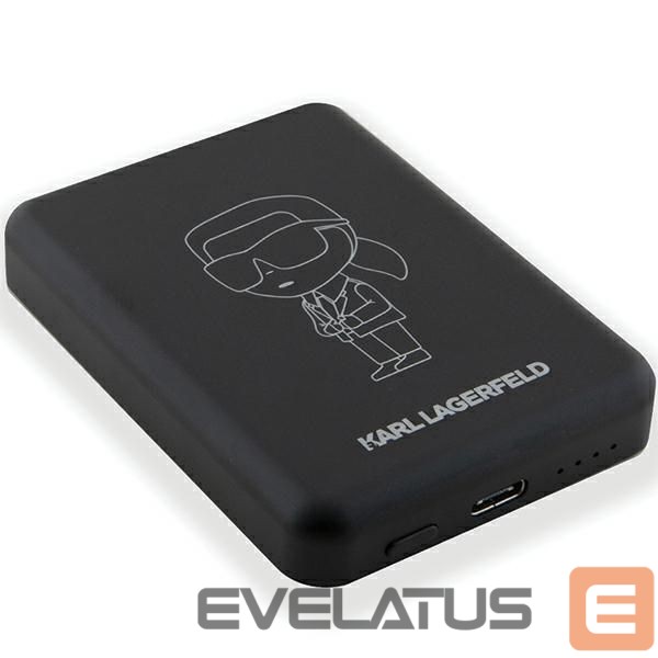 Cits mobilo telefonu aksesuārs Karl Lagerfeld Karl Lagerfeld NFT Outline Ikonik MagSafe 5000mAh induction power bank - black