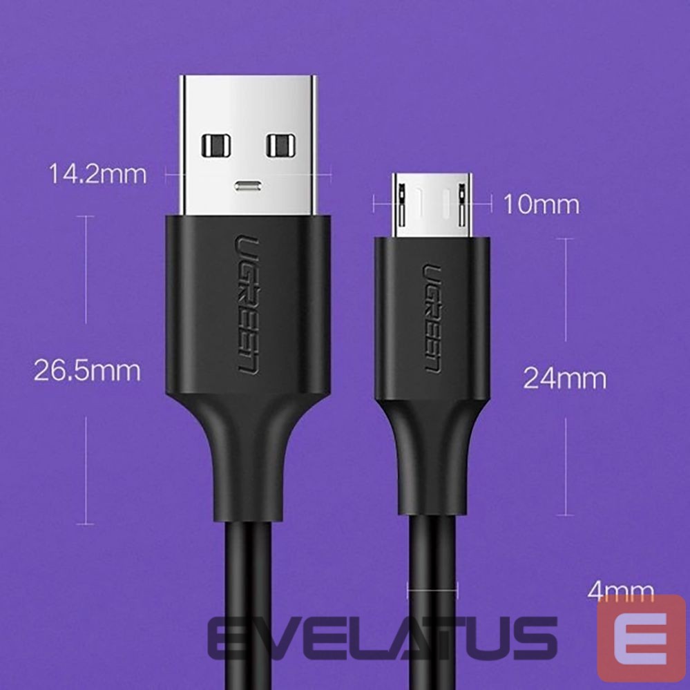 Kabelis Ugreen Ugreen US289 60134 micro USB / USB-A cable 0.25m - black
