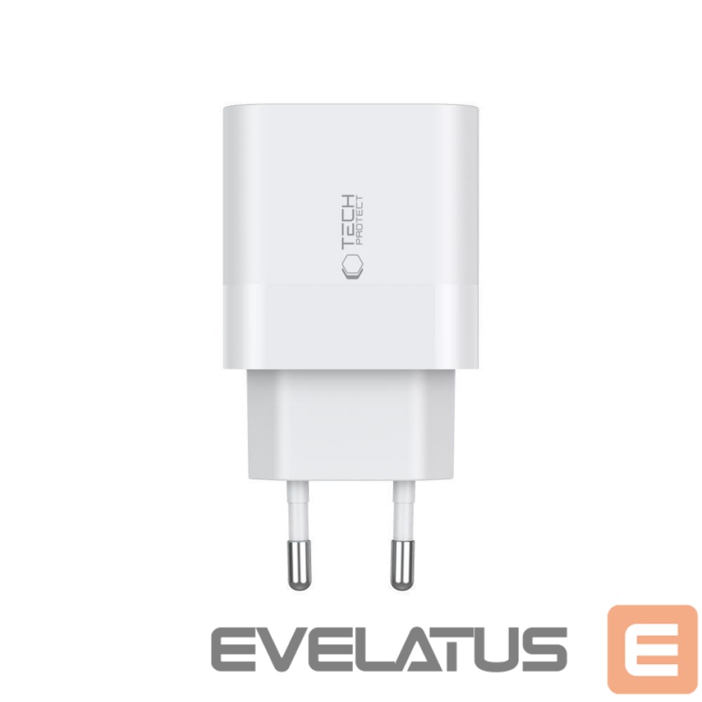 Adapteris Tech-Protect White \ USB-C (female) || USB-C (męski) \ z kablem USB-C