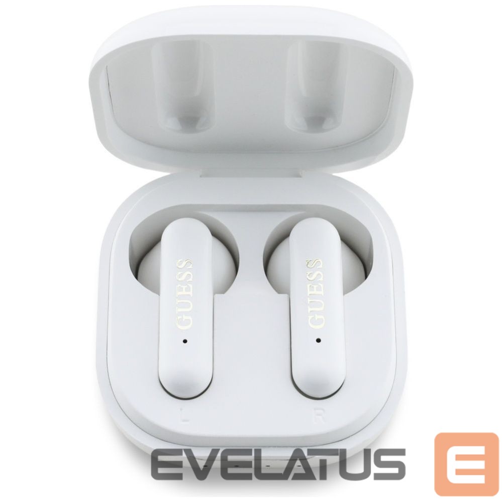 Bezvadu austiņas Guess Wireless earphones TWS Guess 4G Metal Logo white