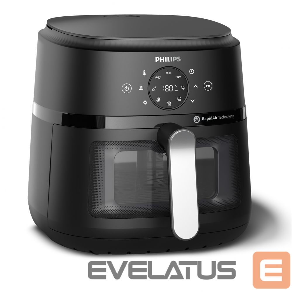 Galda grils Philips NA231/00 Airfryer, 1700 W, Pan volume 6.2 L, Black, Silver | Airfryer | NA231/00 | Power 1700 W | Capacity 6.2 L | Black/Silver
