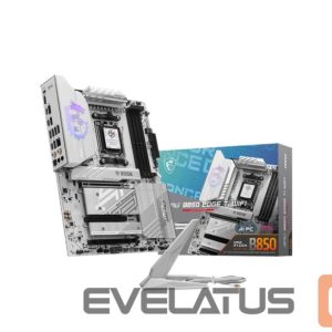 Pamatplate AMD procesorsiem MSI  Mainboard||AMD B850|SAM5|ATX|Memory DDR5|Memory slots 4|3xPCI-Express 16x|4xM.2|1xHDMI|1xAudio-In|1xAudio-Out|4xUSB 2.0|1xUSB 3.0|2xUSB 3.2|3xUSB-C|1xOptical S/PDIF|1xRJ45|MPGB850EDGETIWIFI 