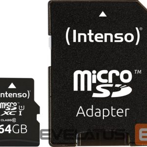 Cita datorprece Intenso  MEMORY MICRO SDXC 64GB UHS-I/W/ADAPTER 3423490 