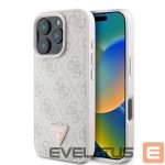Cits mobilo telefonu aksesuārs Guess  Guess Leather 4G Triangle Strass MagSafe Case for iPhone 16 Pro Max - Pink 