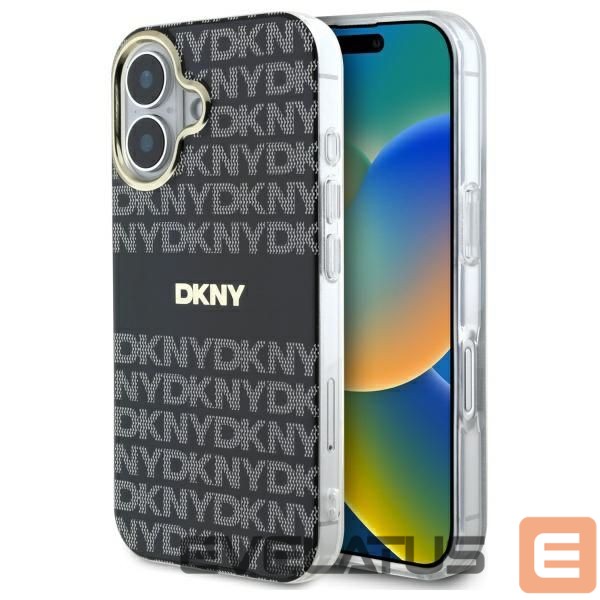Citas preces DKNY DKNY Repeat Texture Pattern With Stripe iPhone 16 Case - Black