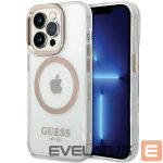Citas preces Guess  Guess Metal Outline Magsafe case for iPhone 15 / 14 / 13 - gold 