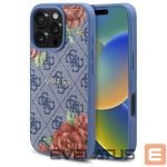 Citas preces Guess  Guess 4G Flowers Print MagSafe case for iPhone 16 Pro Max - blue 