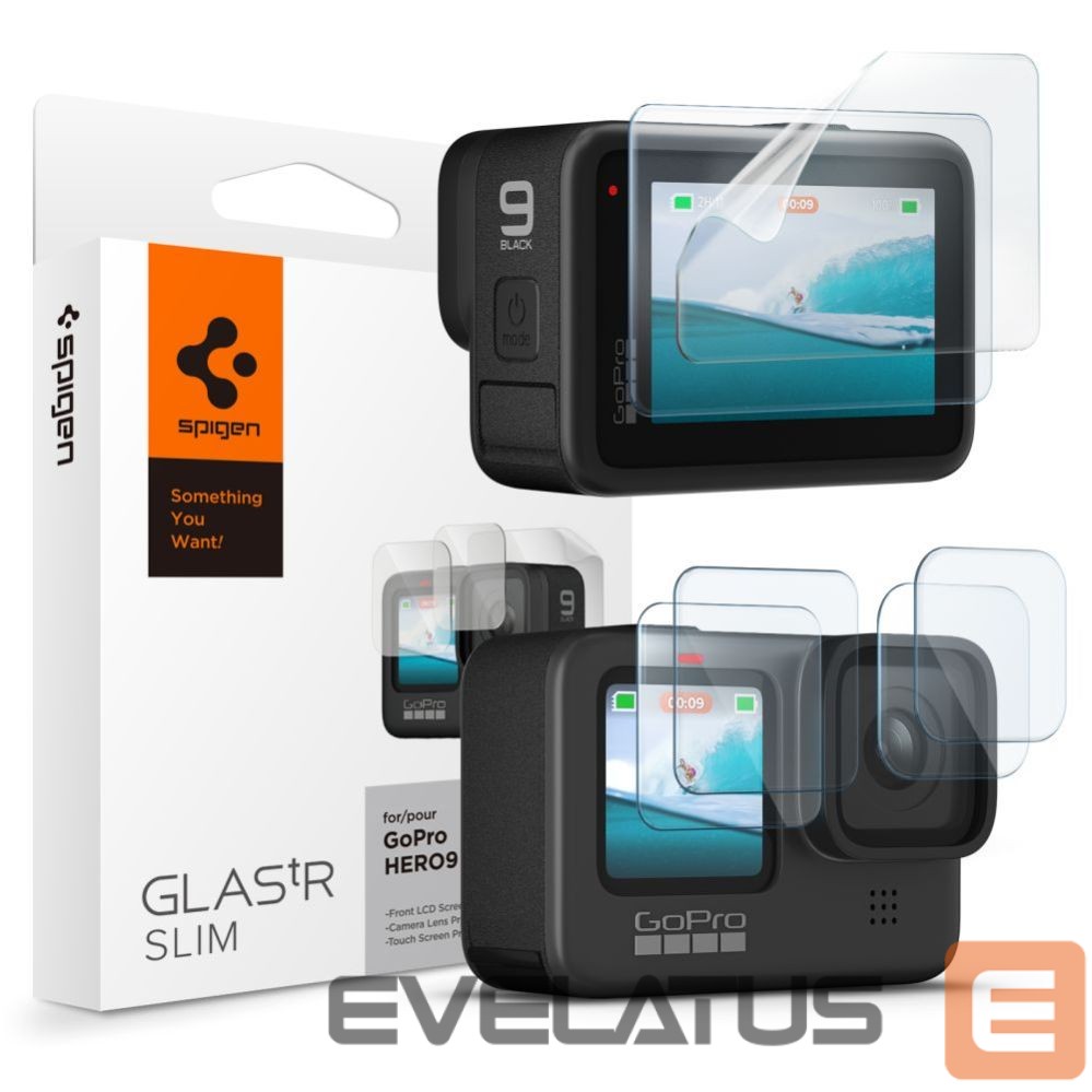 Citas preces Spigen Spigen Glass.tR Slim Tempered Glass + Film 2-Set for GoPro Hero 9 / 10 / 11 / 12 - Transparent