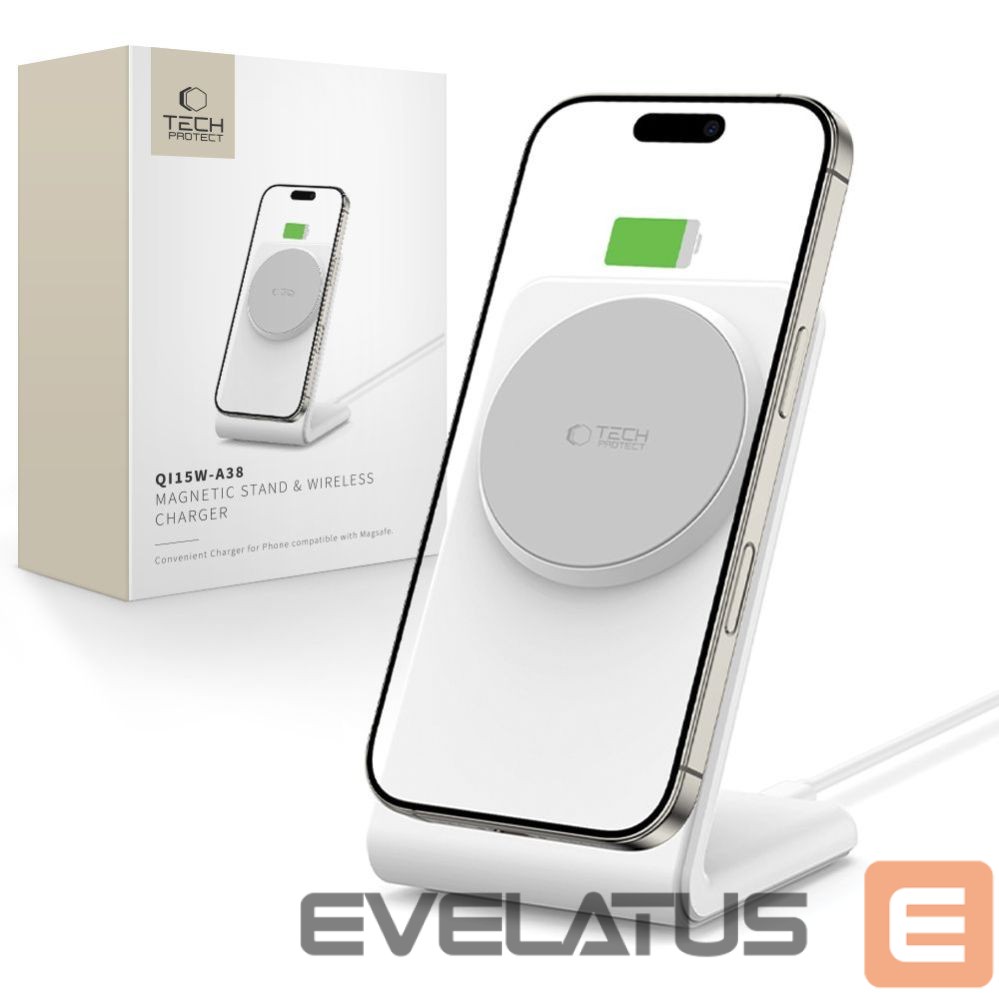 Citas preces Tech-Protect Tech-Protect QI15W-A38 MagSafe Wireless Charger - White