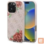 Citas preces Guess  Guess GUHMP16LP4ROPEMCP iPhone 16 Pro 6.3" pink/pink hardcase 4G Flowers Print MagSafe 