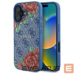 Citas preces Guess  Guess GUHMP16SP4ROPEMCB iPhone 16 6.1" blue/blue hardcase 4G Flowers Print MagSafe 