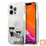 Citas preces Karl Lagerfeld  Karl Lagerfeld Liquid Glitter Karl&Choupette case for iPhone 13 Pro / 13 6.1" - silver 