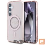 Citas preces Guess  Guess Rhinestones Printed Classic Logo MagSafe Samsung Galaxy S25 Case Pink 