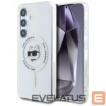 Citas preces Karl Lagerfeld  Case Karl Lagerfeld Button Choupette Head Printed Logo MagSafe Samsung Galaxy S25 white 