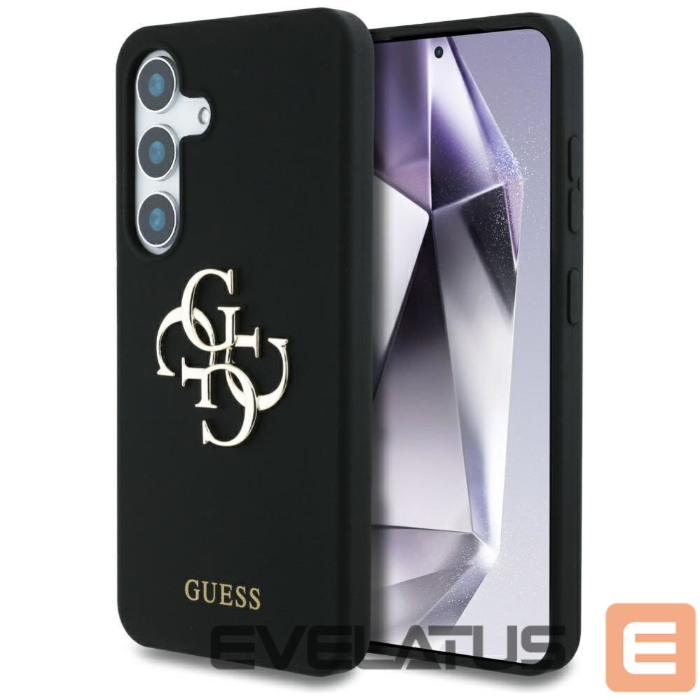 Citas preces Guess Guess Silicone Big 4G Logo Bottom Script case for Samsung Galaxy S25 - black
