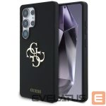 Citas preces Guess  Guess Silicone Big 4G Logo Bottom Script case for Samsung Galaxy S25 Ultra - black 