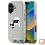 Citas preces Karl Lagerfeld  Karl Lagerfeld HC 3D Rubber Double Heads iPhone 16 Case - Beige 