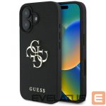 Citas preces Guess  Guess Grained Big 4G Logo Small Classic Logo case for iPhone 16 - black 