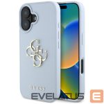 Citas preces Guess  Guess Grained Big 4G Logo Small Classic Logo case for iPhone 16 - blue 