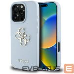 Citas preces Guess  Guess Grained Big 4G Logo Small Classic Logo case for iPhone 16 Pro - blue 