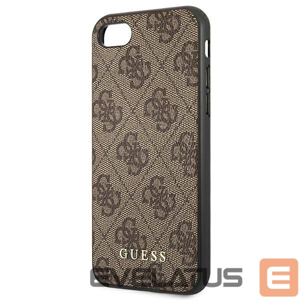 Citas preces Guess Guess 4G Metal Gold Logo Case for iPhone SE 2022 / 2020 / 7 / 8 - Brown